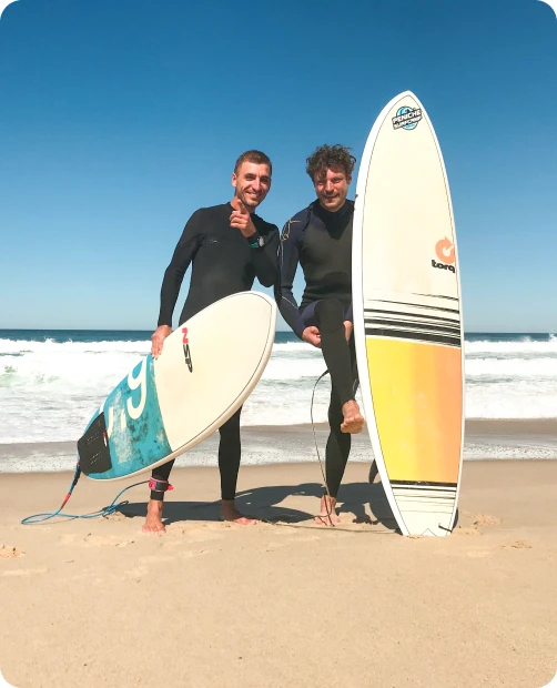 surfing on the coast of Portugal